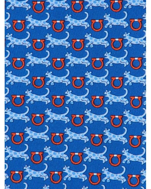 Ferragamo Herren Seidenkrawatte Mit Tiger-Print in Blue für Herren