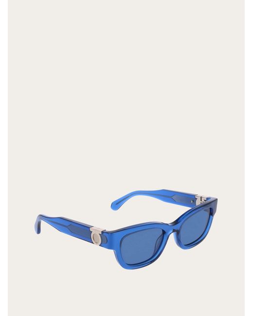 Ferragamo Blue Rectangular Frame Sunglasses