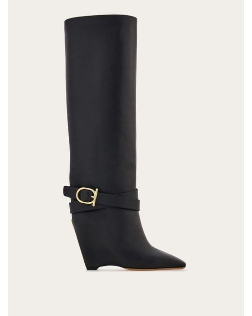 Mujer Botas Con Cuña Negro Talla .5 Ferragamo de color Black