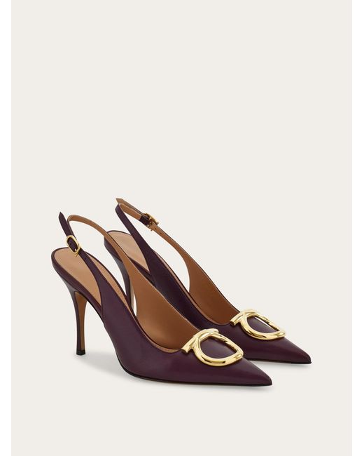 Ferragamo Pink Maxi Gancini Slingback Pump .5