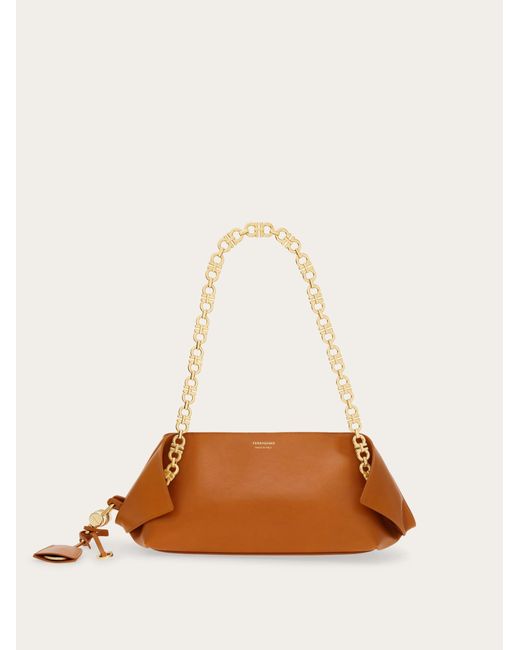Donna Borsa A Spalla (S) di Ferragamo in Natural
