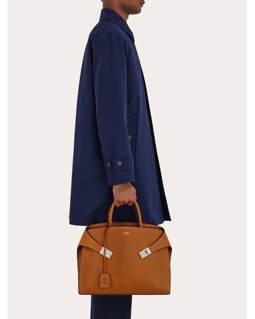 Ferragamo Brown Hug Briefcase for men