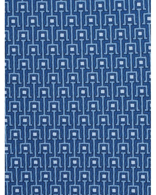 Ferragamo Herren Seidenkrawatte mit Leiter-Print in Blue für Herren