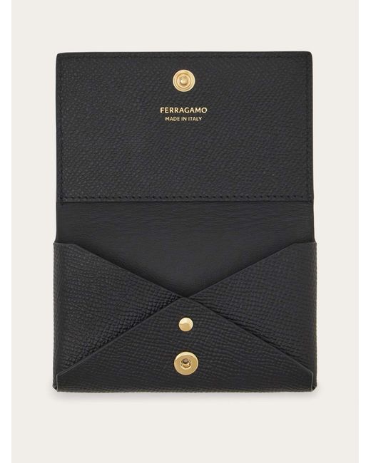 Ferragamo White Micro Gancini Credit Card Holder for men