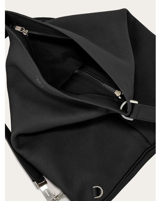 Ferragamo Black Hug Buckle Slingbag (M) for men