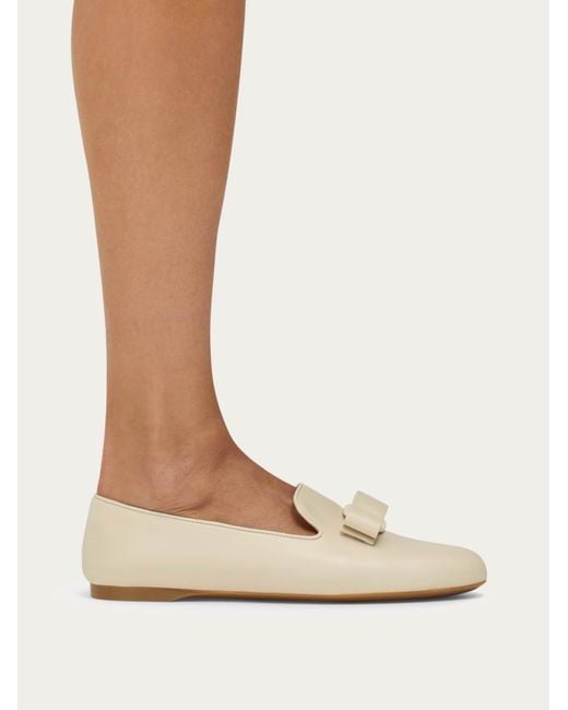 Ferragamo Natural Vara Bow Loafer