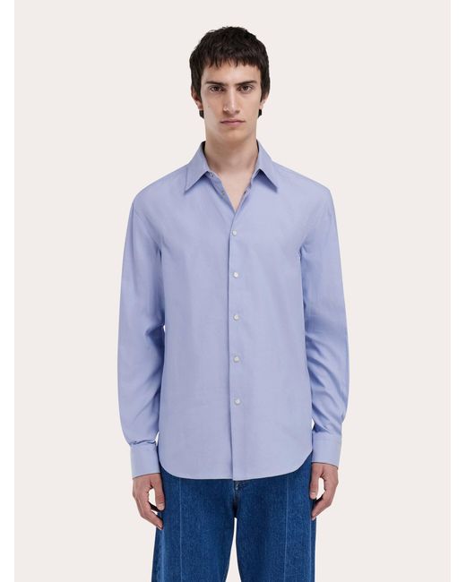 Ferragamo Blue Oxford Shirt for men