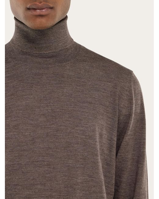Ferragamo Brown High Neck Pullover for men