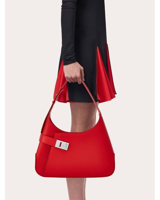Ferragamo Red Hobo Shoulder Bag (l)