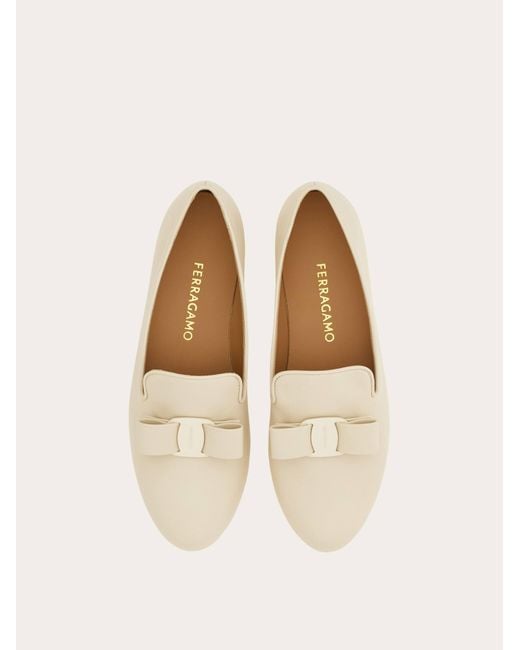 Ferragamo Natural Vara Bow Loafer