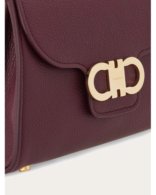 Ferragamo Purple Double Gancini Top Handle (Xs)