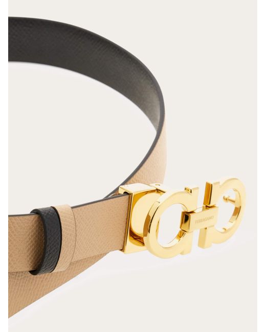 Ferragamo Natural Reversible And Adjustable Gancini Belt