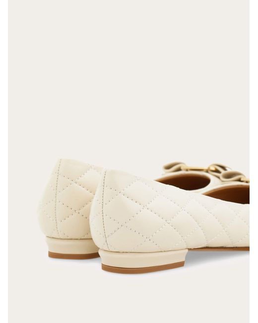 Ferragamo Natural Quilted Varina Ballet Flat .5