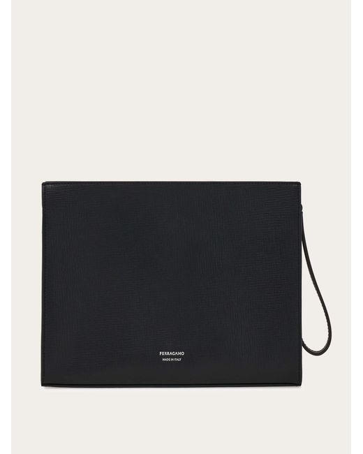 Ferragamo Black Gancini Pouch for men