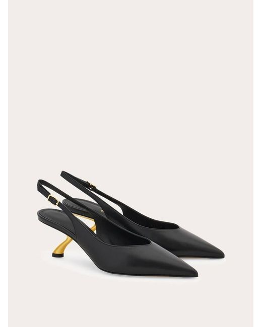 Ferragamo Natural S-Shaped Heel Slingback
