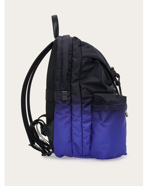 Ferragamo Blue Dual Tone Backpack for men