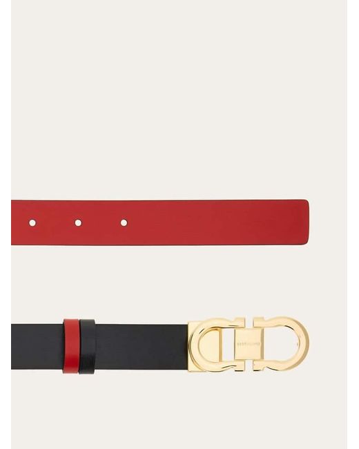 Ferragamo White Reversible And Adjustable Gancini Belt