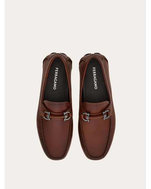 Ferragamo Brown Gancini Ornament Driver .5 for men
