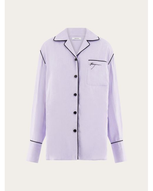 Mujer Camisa Tipo Pijama Morado Ferragamo de color Purple