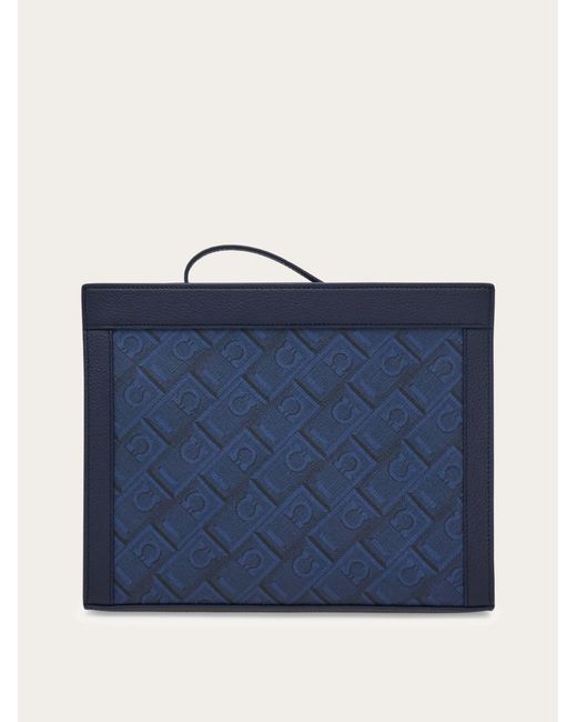 Ferragamo Blue Monogram Pouch for men