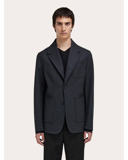 Ferragamo Blue Single Breasted Blazer for men