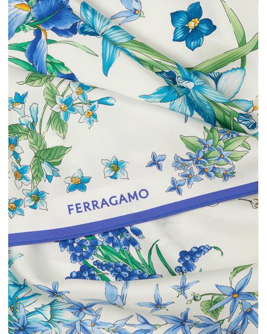 Ferragamo White Spring Print Foulard Top