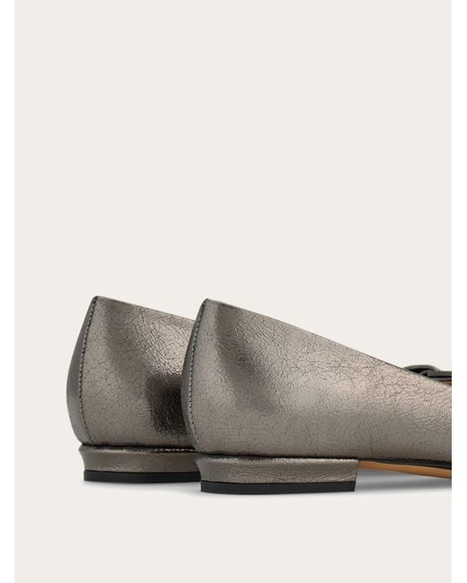Ferragamo Gray Vara Bow Ballet Flat