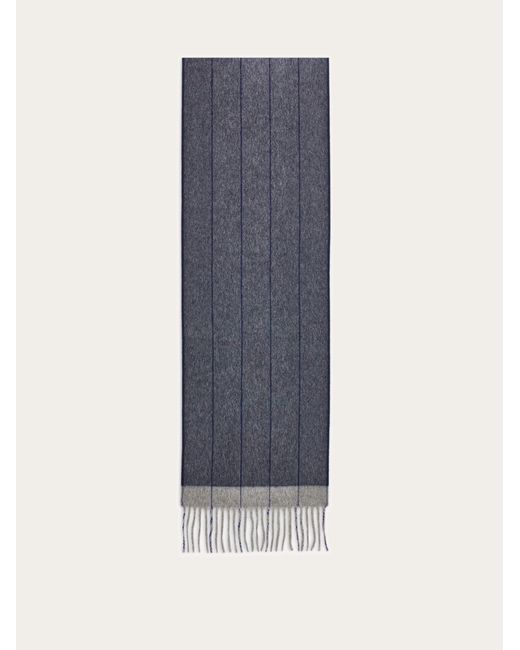 Ferragamo Blue Mixed Cashmere Scarf for men