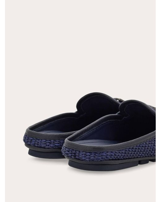 Ferragamo Blue Gancini Ornament Mule .5 for men
