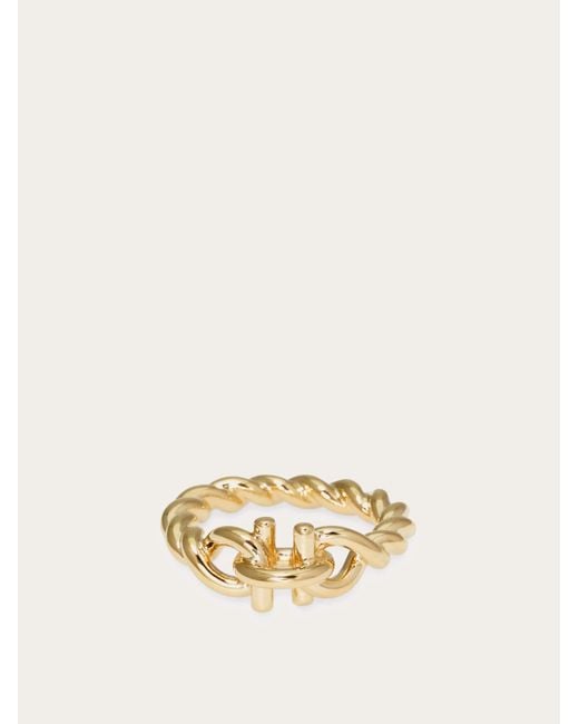 Ferragamo Natural Gancini Twisted Ring (50Mm)