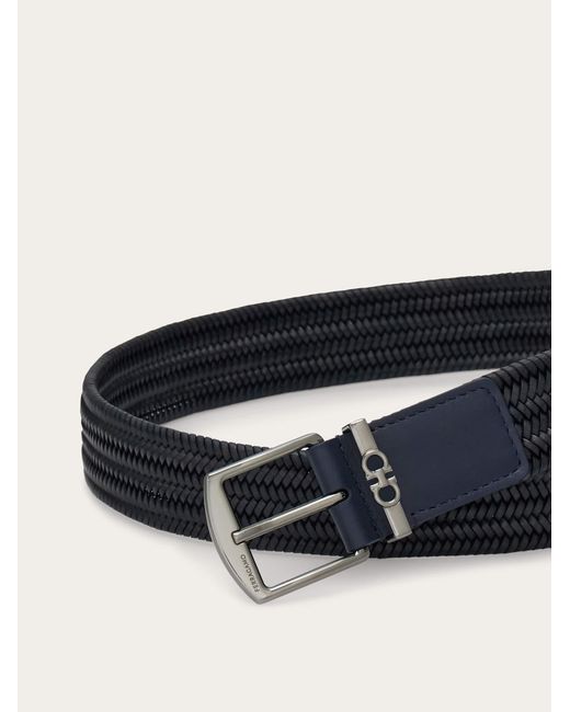 Ferragamo White Woven Belt for men