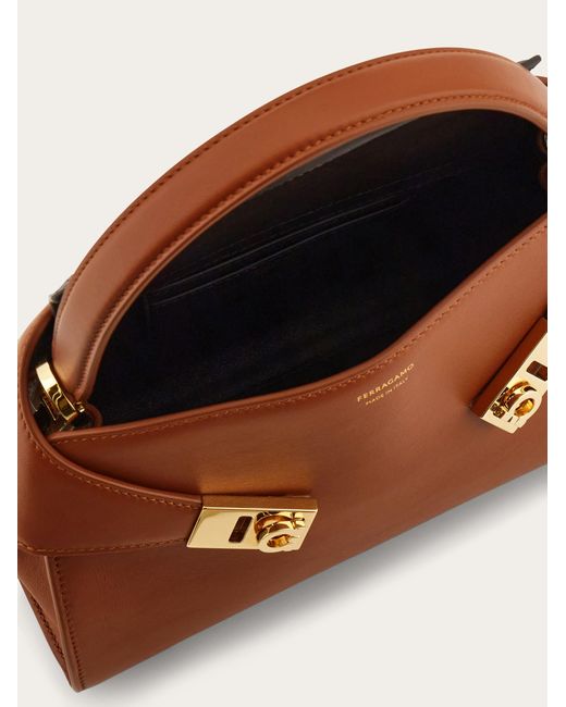 Ferragamo Brown Hug Soft Bicolor Handbag (Xs)