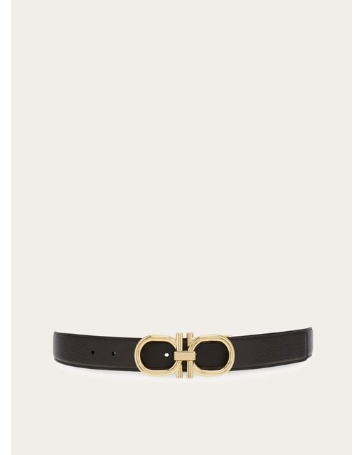 Ferragamo White Reversible And Adjustable Gancini Belt for men