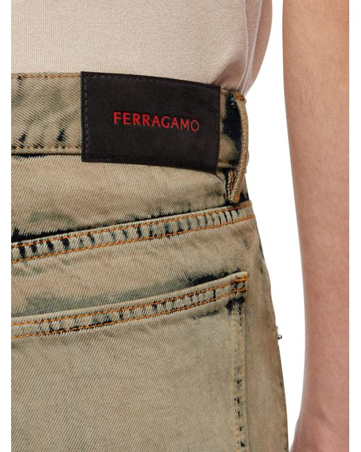 Ferragamo Natural Sand Wash Jeans for men