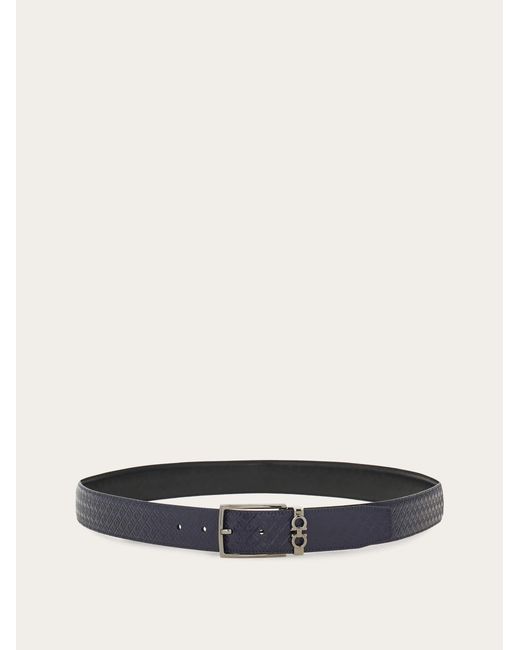 Ferragamo White Reversible And Adjustable Gancini Belt for men