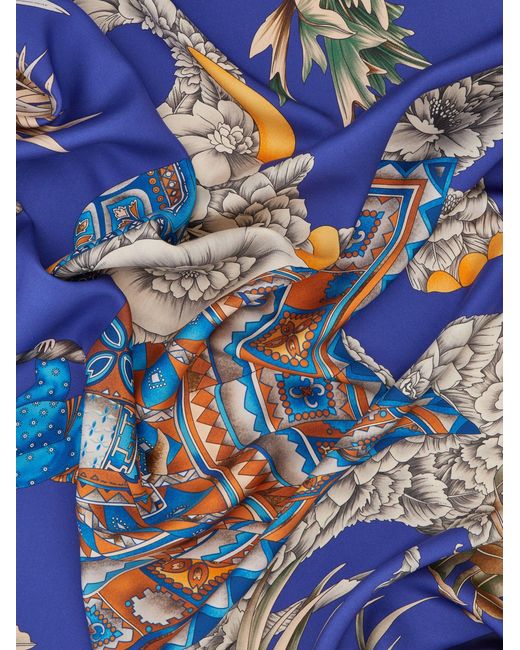 Ferragamo Black India Print Silk Double Face Scarf