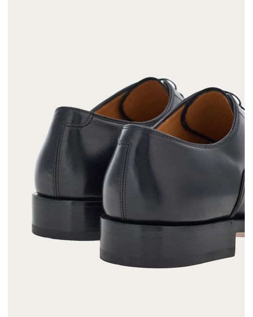 Ferragamo Black Tramezza Oxford With Toe Cap .5 for men