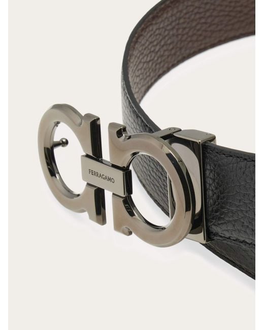 Ferragamo White Reversible And Adjustable Gancini Belt for men