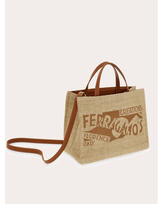 Ferragamo Natural Tote Bag With Logo (M)
