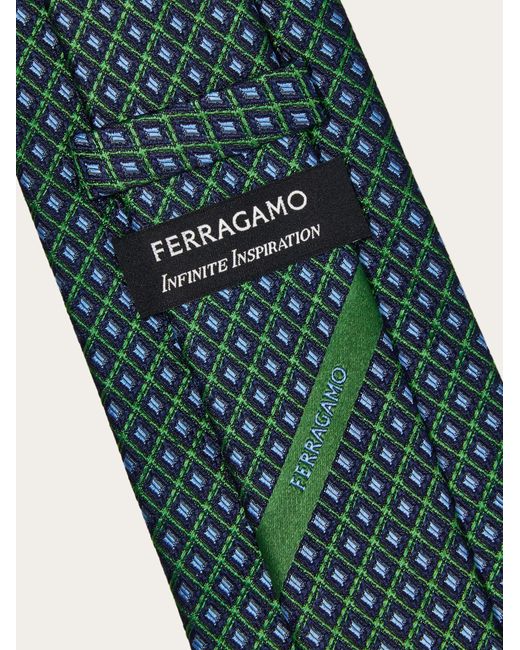 Ferragamo Green Jacquard Tie for men