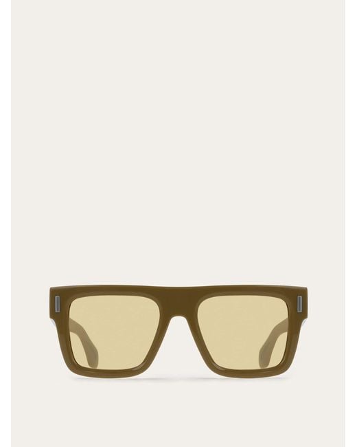 Ferragamo Natural Rectangular Frame Sunglasses for men