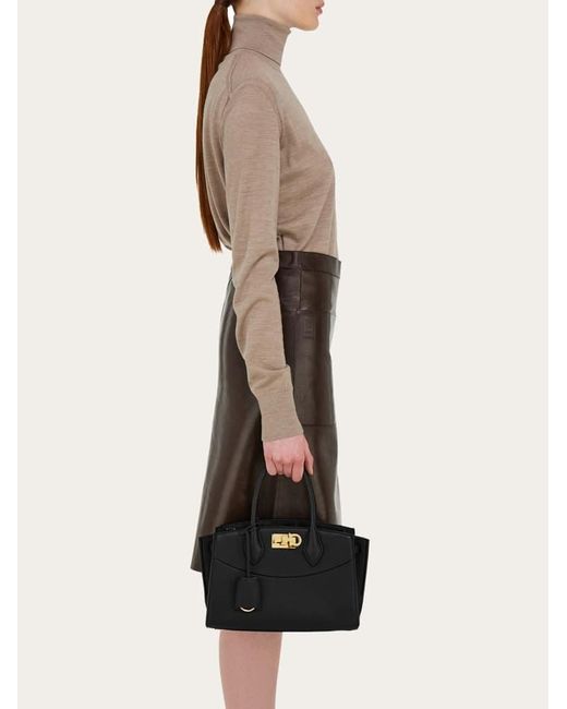 Ferragamo Black New Studio Soft Bag (M)