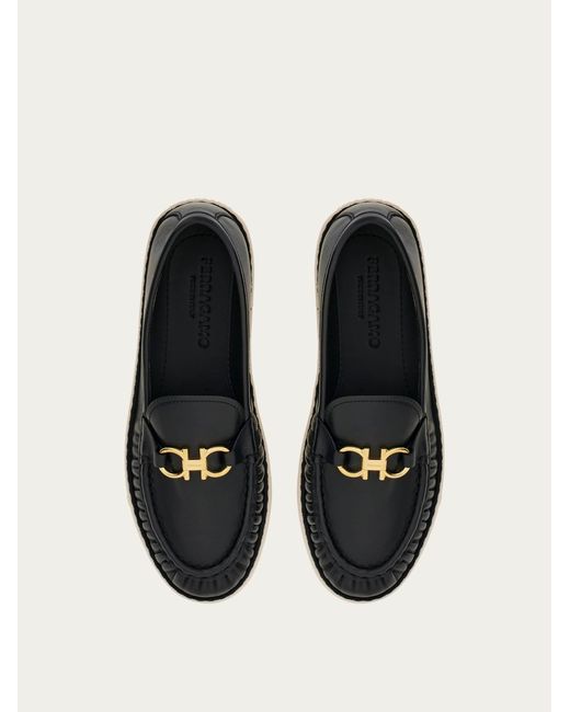 Ferragamo White Gancini Ornament Loafer .5