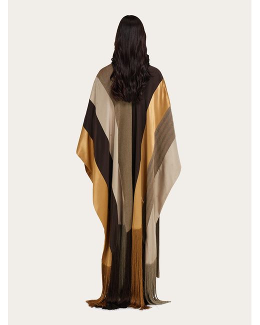 Ferragamo Brown Patchwork Poncho