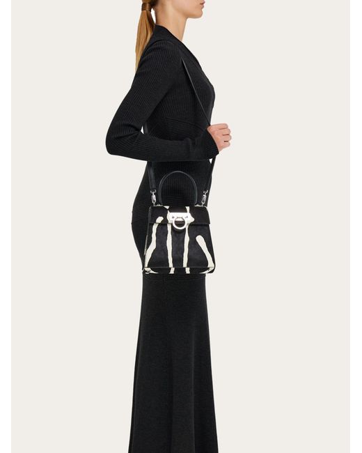 Ferragamo Black Iconic Top Handle (S)