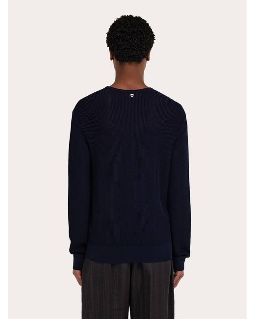 Ferragamo Blue V-Neck Sweater for men