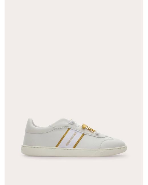 Ferragamo White Sneakers With Mini Bow Detail