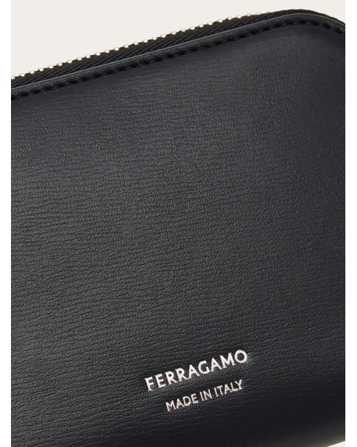 Ferragamo Black Zipped Credit Card Holder for men