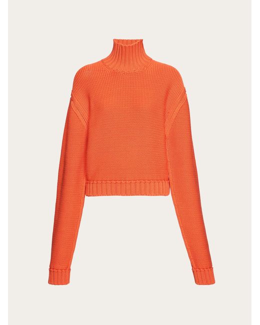 Ferragamo Orange High Neck Sweater