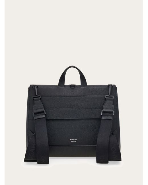 Ferragamo Black Hug Buckle 3-In-1 Bag for men